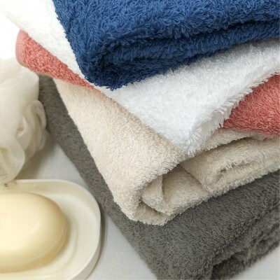 【フェイス4枚バス2枚組】オーガニックコットンタオルセット 彩りレッド