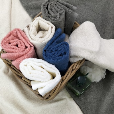 【フェイス4枚バス2枚組】オーガニックコットンタオルセット 彩りレッド