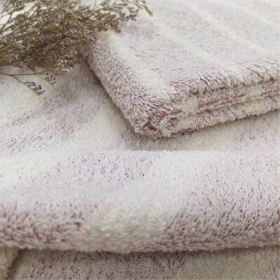 【フェイスタオル5枚組】オーガニックコットンフェイスタオル(34×80cm)かすみレッド