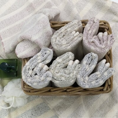 【フェイス6枚バス3枚】オーガニックコットンタオルセット(かすみ)レッド