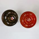 螺鈿ガラスショット(黒・朱セット)桜　【高岡漆器】