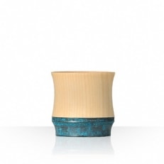 Guinomi Sake Cup SHORT BAMBOO KISEN-TURQUOISE BLUE