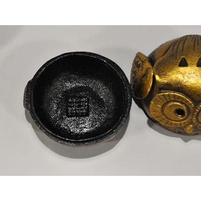 [高岡銅器]香炉　フクロウ君　金