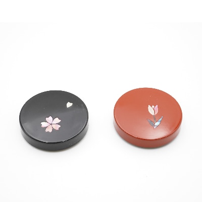 【高岡漆器】マグネット青貝入り　チューリップ・さくら　2個組