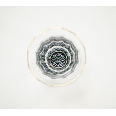 【高岡漆器】金杯(万華鏡)青海波(貝入)黒