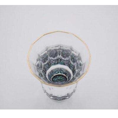 【高岡漆器】金杯(万華鏡)青海波(貝入)黒