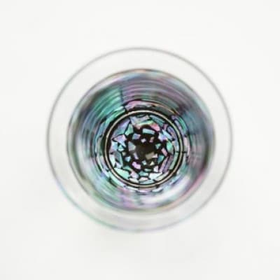 【高岡漆器】杯(クリスタル)石垣(貝入)黒