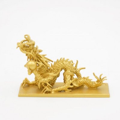 【高岡銅器】龍文鎮(小)金色