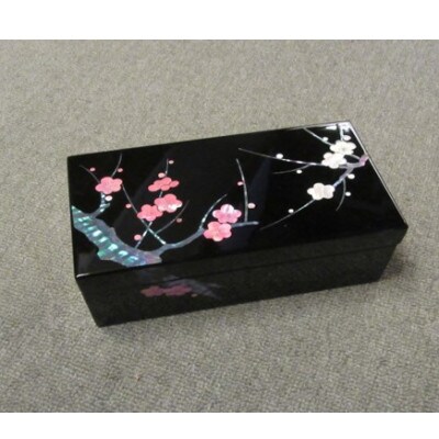 【高岡漆器】宝石箱　紅白梅　螺鈿