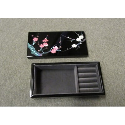 【高岡漆器】宝石箱　紅白梅　螺鈿