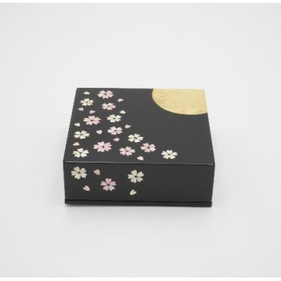 【高岡漆器】小箱　金箔月にさくら貝入