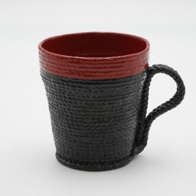 【高岡漆器】紐マグカップ　赤・黒