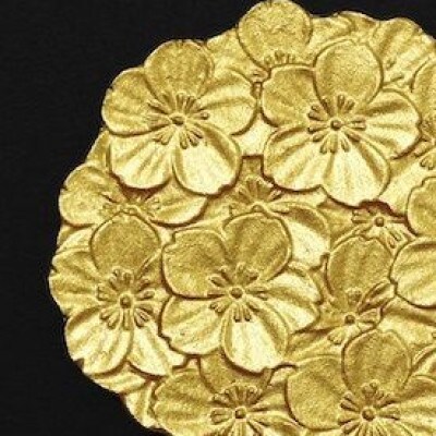 【高岡銅器】フラワーコースター桜　ゴールド