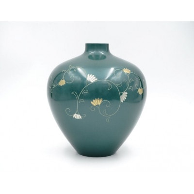 【高岡銅器】金銀唐草花瓶　7号