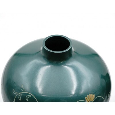 【高岡銅器】金銀唐草花瓶　7号