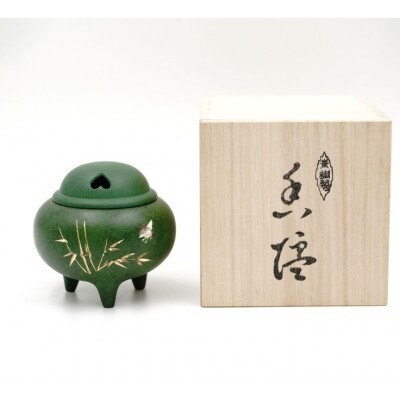 【高岡銅器】香炉　竹に雀