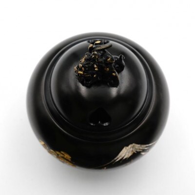 【高岡銅器】香炉　富士に松　獅子蓋