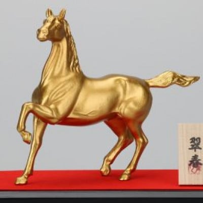 【高岡銅器】秀月作　馬S-2　翠春 すいしゅん