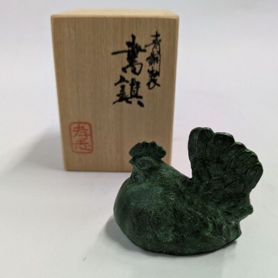 【高岡銅器】書鎮　にわとり
