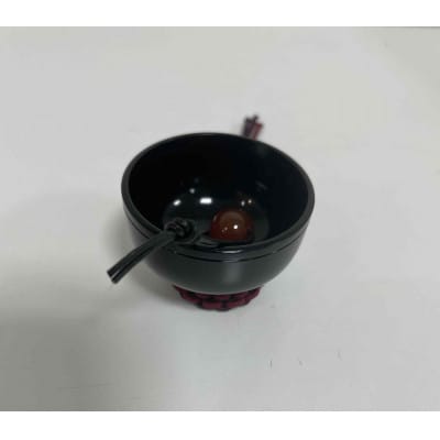 【高岡銅器】オトノスイッチ組紐座付　漆黒　カーネリアン