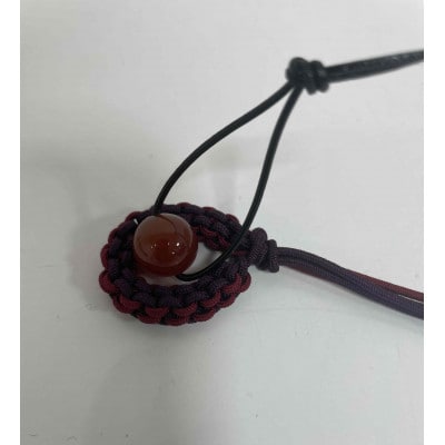 【高岡銅器】オトノスイッチ組紐座付　漆黒　カーネリアン