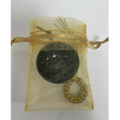 【高岡銅器】オトノスイッチ組紐座付　漆黒　タイガーアイ