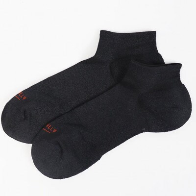【日本製】漁師も認めた和紙靴下(ペスカリー)スニーカー丈　ブラック　27-29cm