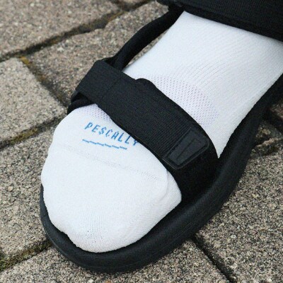 【日本製】漁師も認めた和紙靴下(ペスカリー)スニーカー丈　ブラック　27-29cm