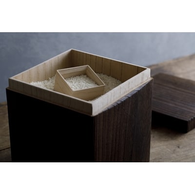 RICE STOCKER(ライスストッカー) 米びつ 焼桐 2kg用 総国産桐使用 天然蜜蝋仕上げ