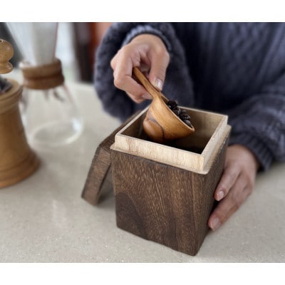 COFFEE STOCKER(コーヒーストッカー) 200g用  焼桐 総国産桐使用 天然蜜蝋仕上げ