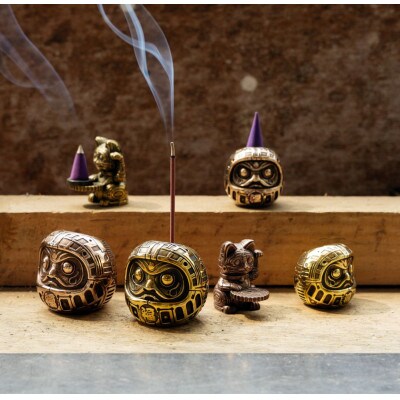 福香 -FUKKA-　達磨/DARUMA M　ゴールド　お香立て