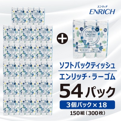 ソフトパックティッシュ【150Wエンリッチラーゴム54個(3P×18入)】