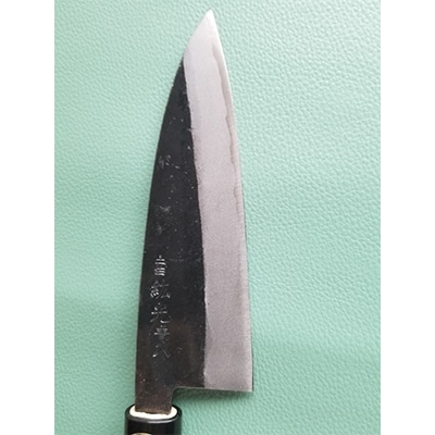 黒打舟行包丁(両刃)　約15cm　青紙鋼