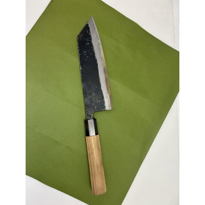 黒打両刃　文化包丁180mm　青紙鋼
