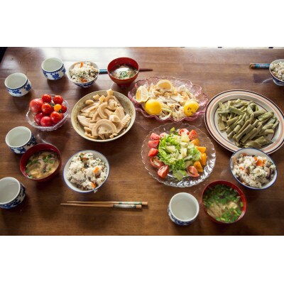 旬の野菜の詰め合わせと栽培期間中に農薬不使用の生姜200g付き