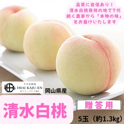 岡山県産　清水白桃　5玉(クール便)