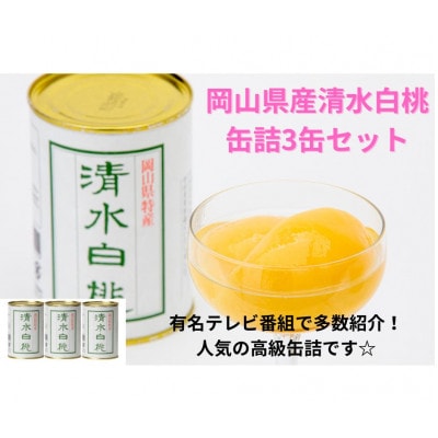 岡山県産清水白桃缶詰　3缶セット