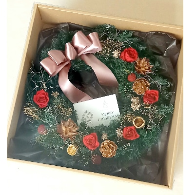 プリザーブドフラワークリスマスリース