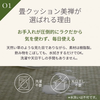 畳クッション美禅 39×39cm 厚さ5cm【国産】水拭きOK 高反発 ブラウン