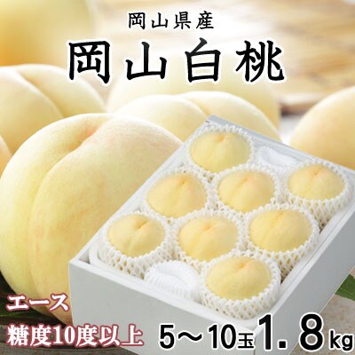 岡山白桃 エース 5～10玉 1.8kg 岡山県産