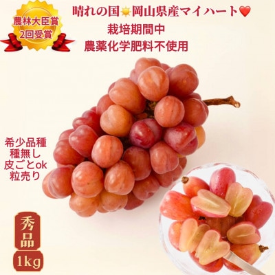 【2026年先行受付・2026年8月上旬から順次発送】岡山県産　マイハート　秀品　粒だけ1kg