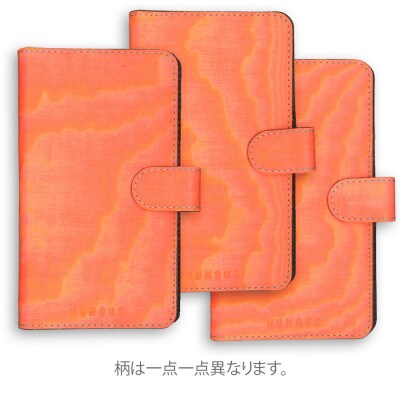 手帳型スマホケース　NUNOUS(ニューノス)×レザーシリーズ【オレンジ(SUN)】