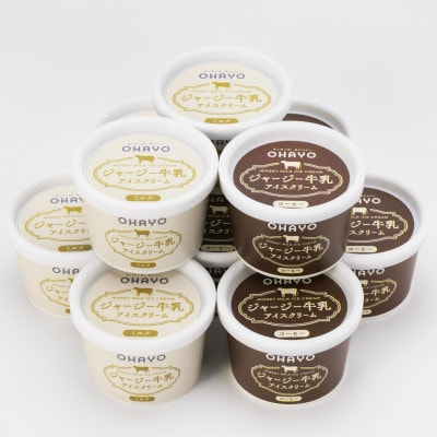 オハヨー乳業 ジャージー牛乳アイスクリームギフト 10個 [ミルク5個/コーヒー5個] OHAYO