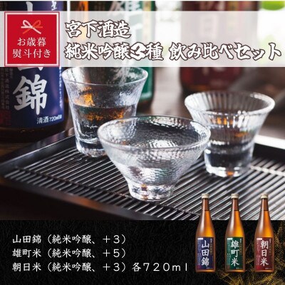 【お歳暮のし付き】宮下酒造の純米吟醸3種　飲みくらべ　720ml×3本