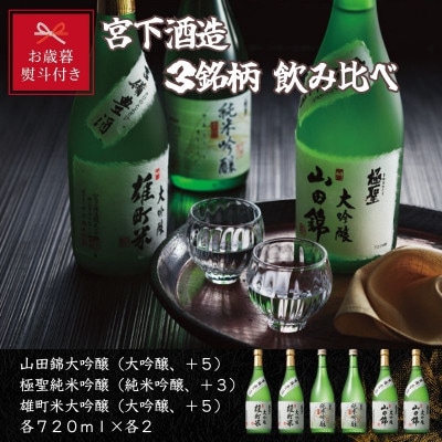 【お歳暮のし付き】宮下酒造の大吟醸・純米大吟醸3種飲み比べセット　720ml×6本
