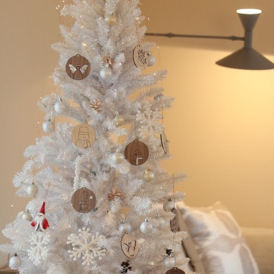 天然木のクリスマスオーナメントセット 6種類 栗(くり)