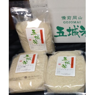 岡山県産　五城米(精米)　2kg×3