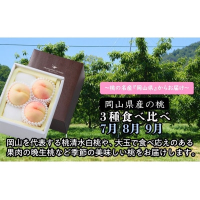 【発送月固定定期便】【全3回定期便】岡山の桃3種食べ比べ(7月・8月・9月)全3回