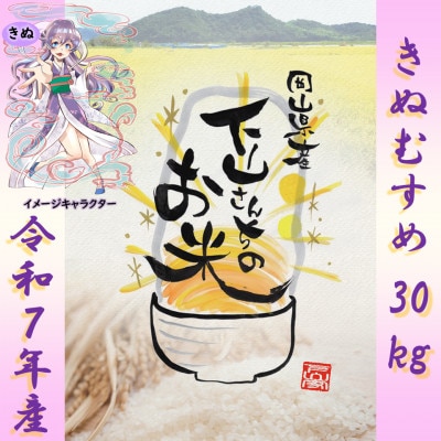 《岡山県産お米_令和7年産》【きぬむすめ】玄米30kg