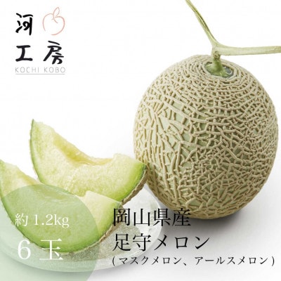 メロン ギフト 足守メロン アールスメロン 岡山県産 6玉入り(1玉 約1.2kg)糖度14度以上